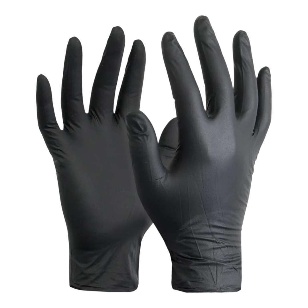 Black Disposable Nitrile Gloves - 100 Gloves