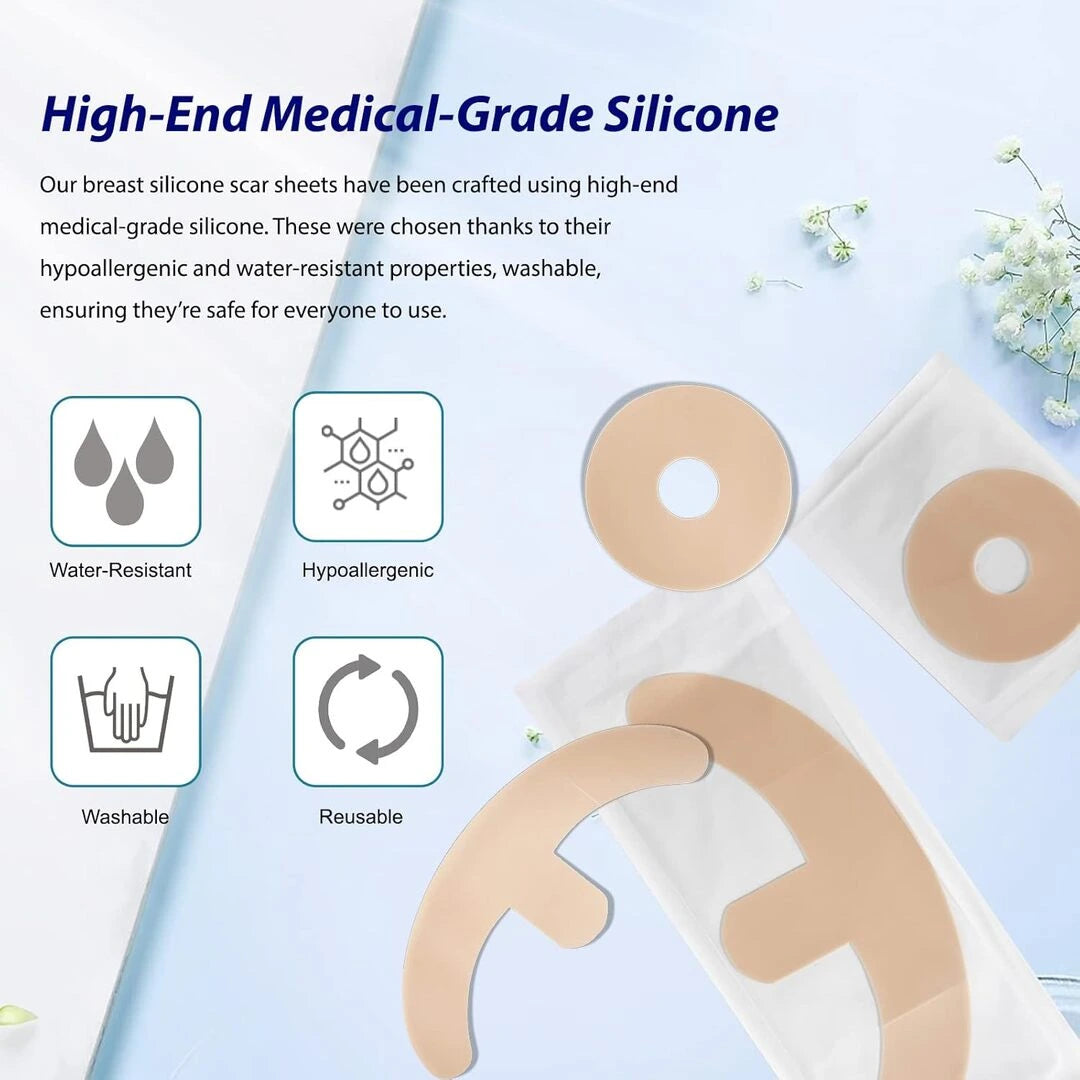 Breast silicone scar sheets