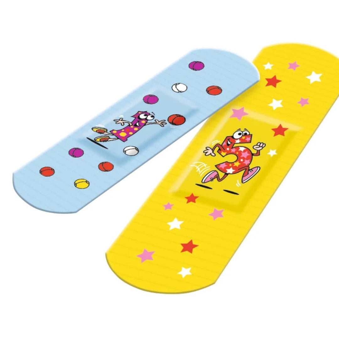 Two colorful skateboard decks with cartoon designs on a white background