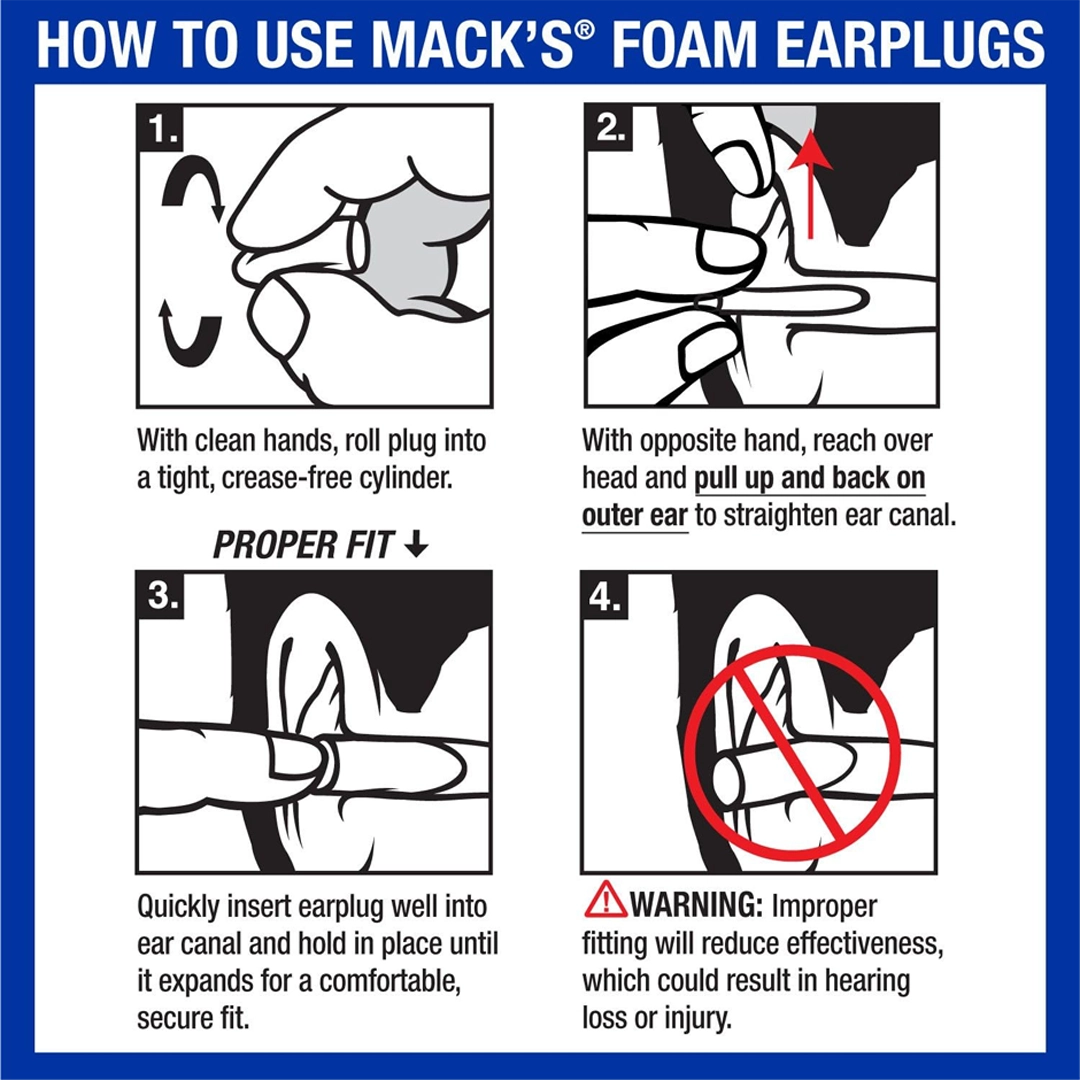 MACK'S Ultra Soft Foam Earplugs - Noise Reduction 33 dB