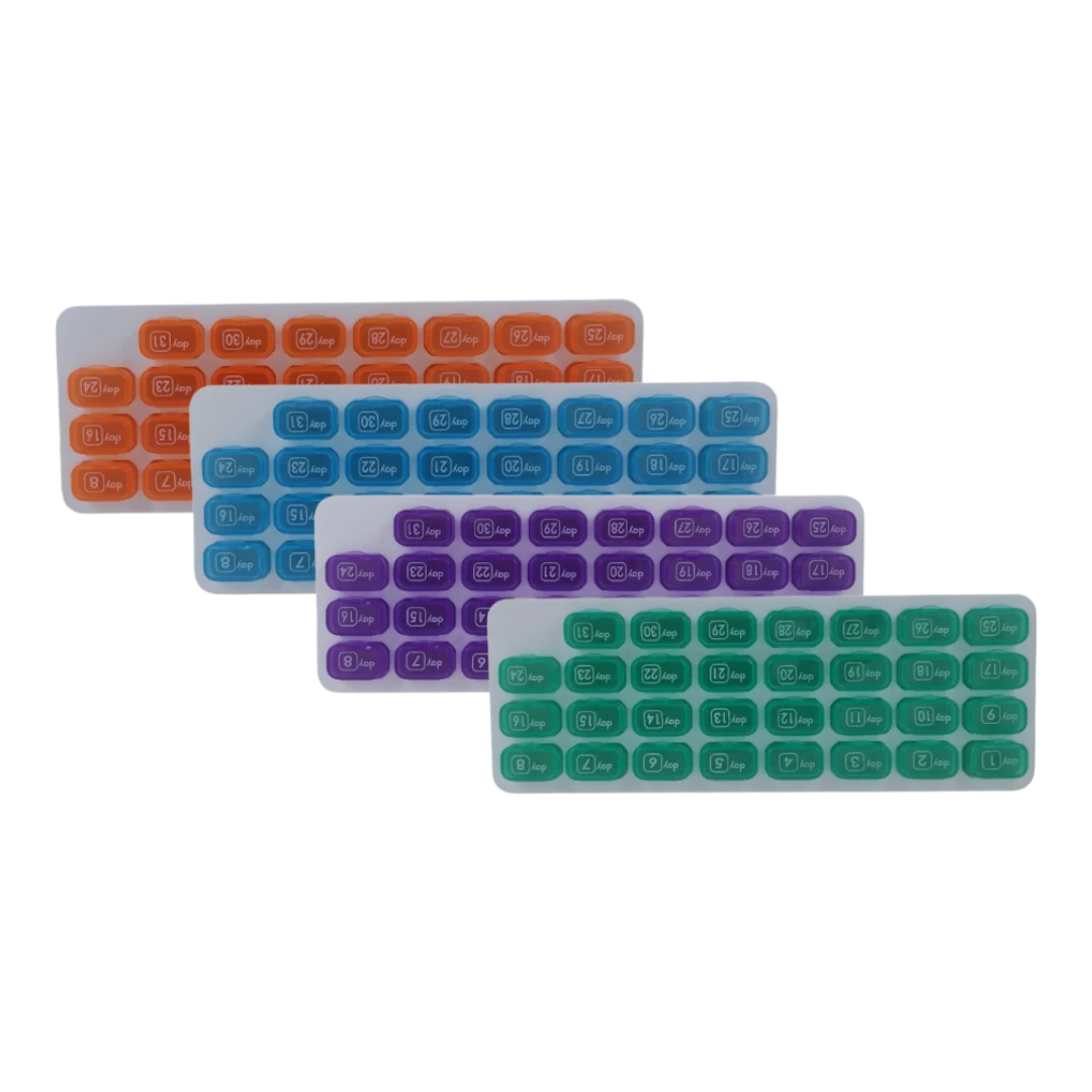 Monthly Pill Organizer - 4 Colors