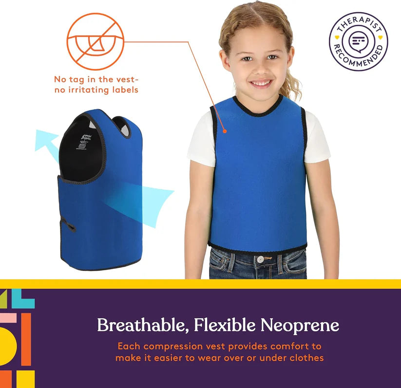 Sensory Compression Vest Deep Pressure Comfort. For Autism, Hyperactivity, Mood Processing Disorders