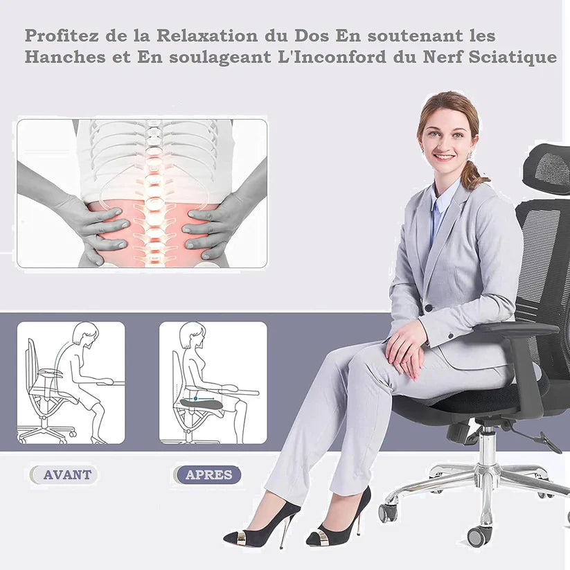 Tailbone Cushions for Pressure Relief - 3D Full Wrap Memory Foam Seat Cushion