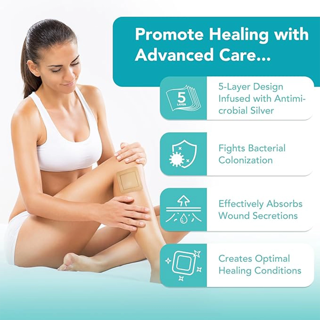 Silicone Foam Dressing With Silver AG+