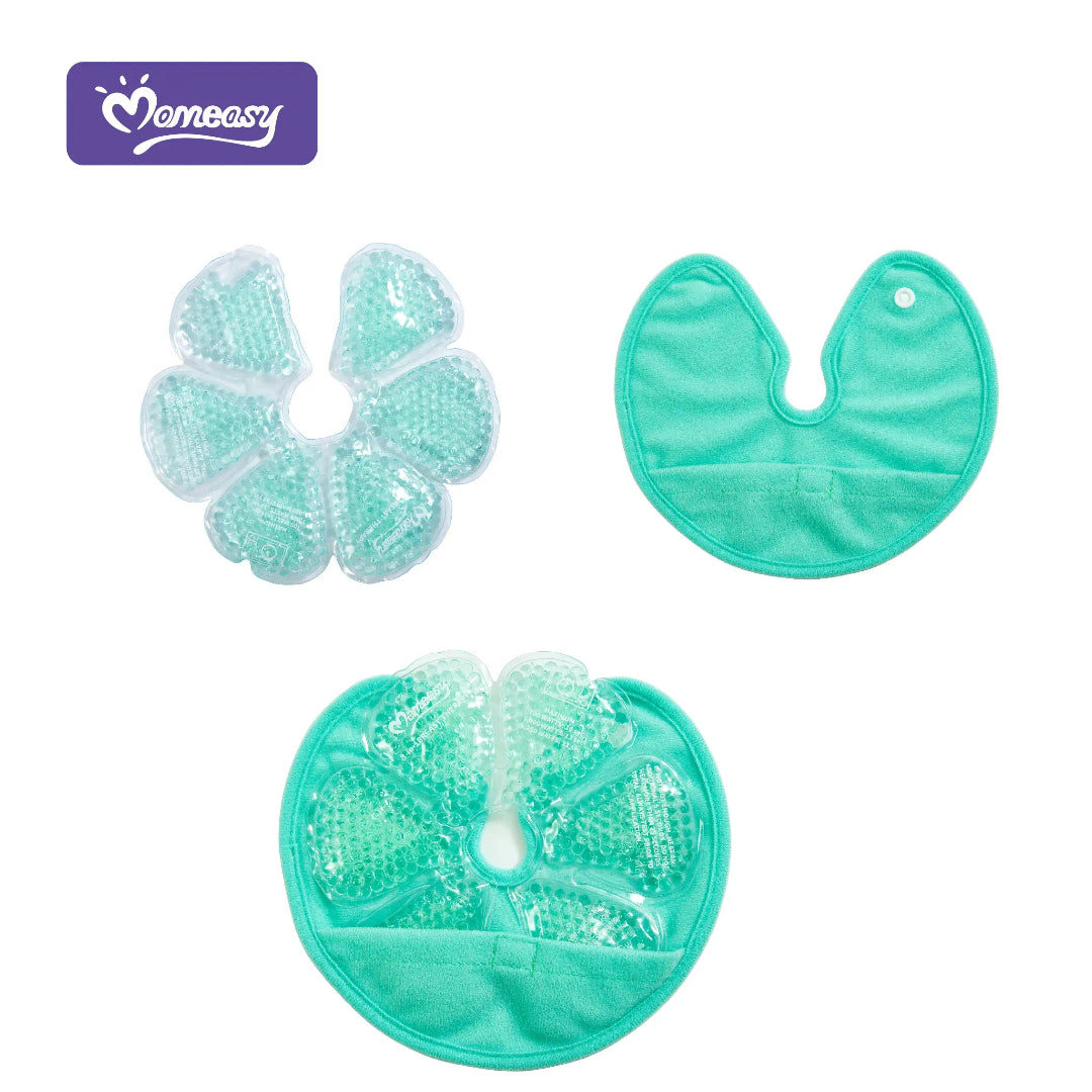 Three green silicone products with a Me cozy logo on a white background
