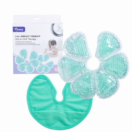Green breast therapy product with packaging on a white background