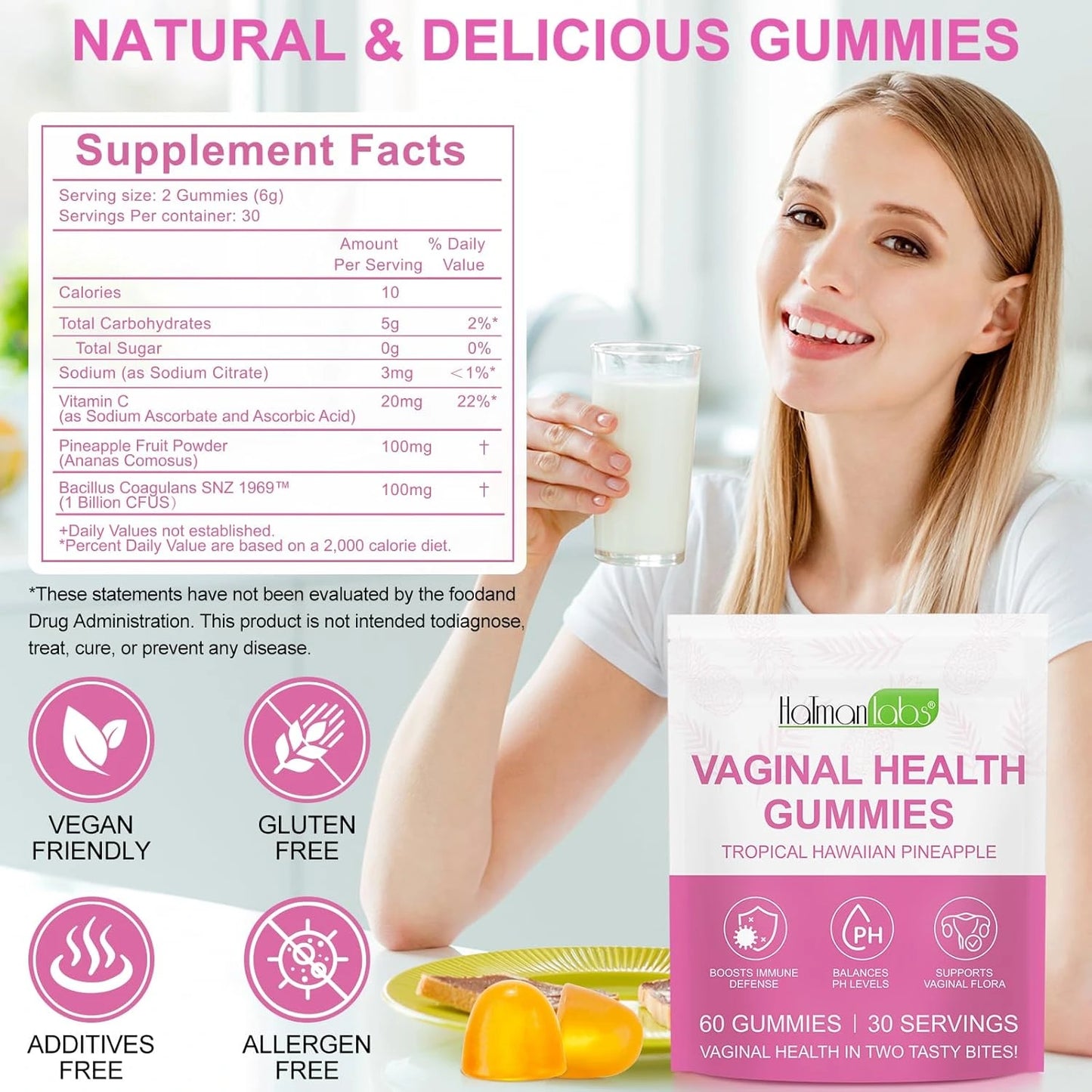 Vaginal Probiotic Gummies - 60 pcs