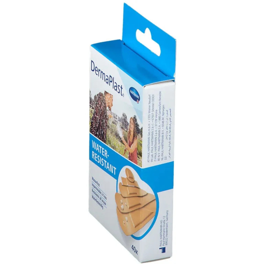 DermaPlast water-resistant bandages packaging on a white background