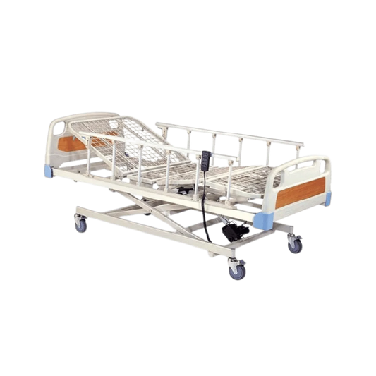 Albro Electric Three Function Hospital Bed With Metal Net Panel And Removable Guardrails