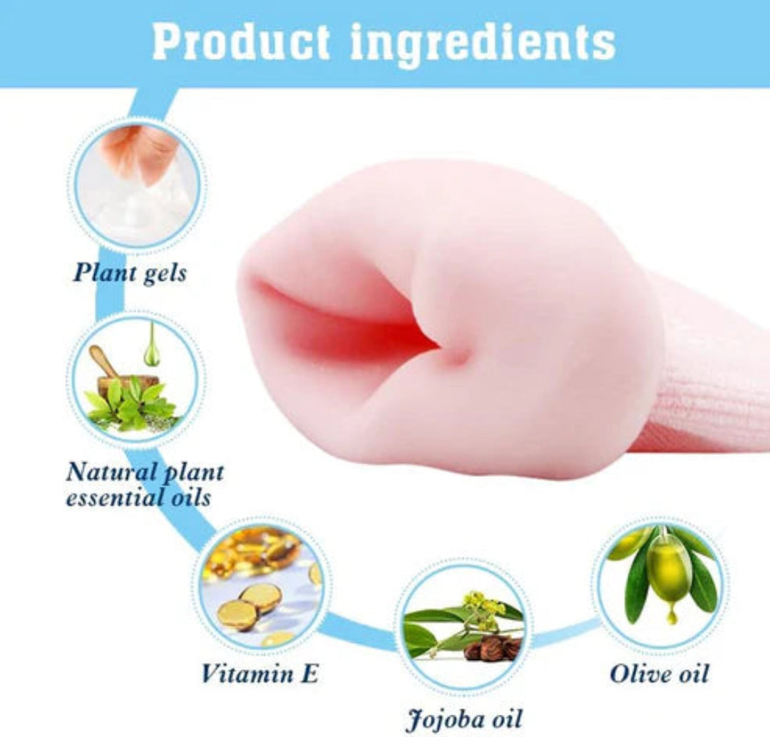 Product ingredients with a close-up of a red inflamed area on a white background.