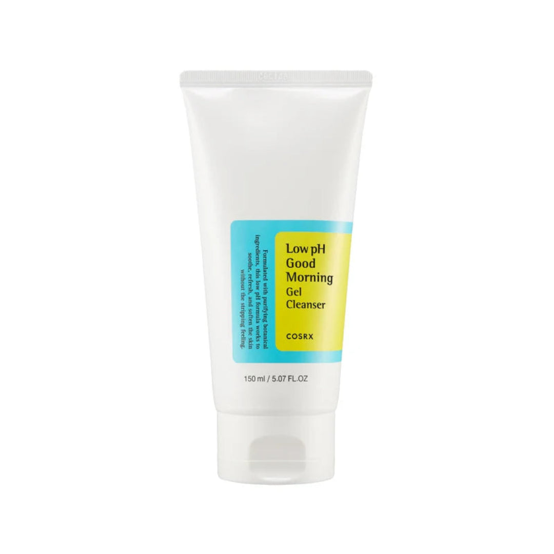 CosRX Low pH Good Morning Gel Cleanser tube on a white background
