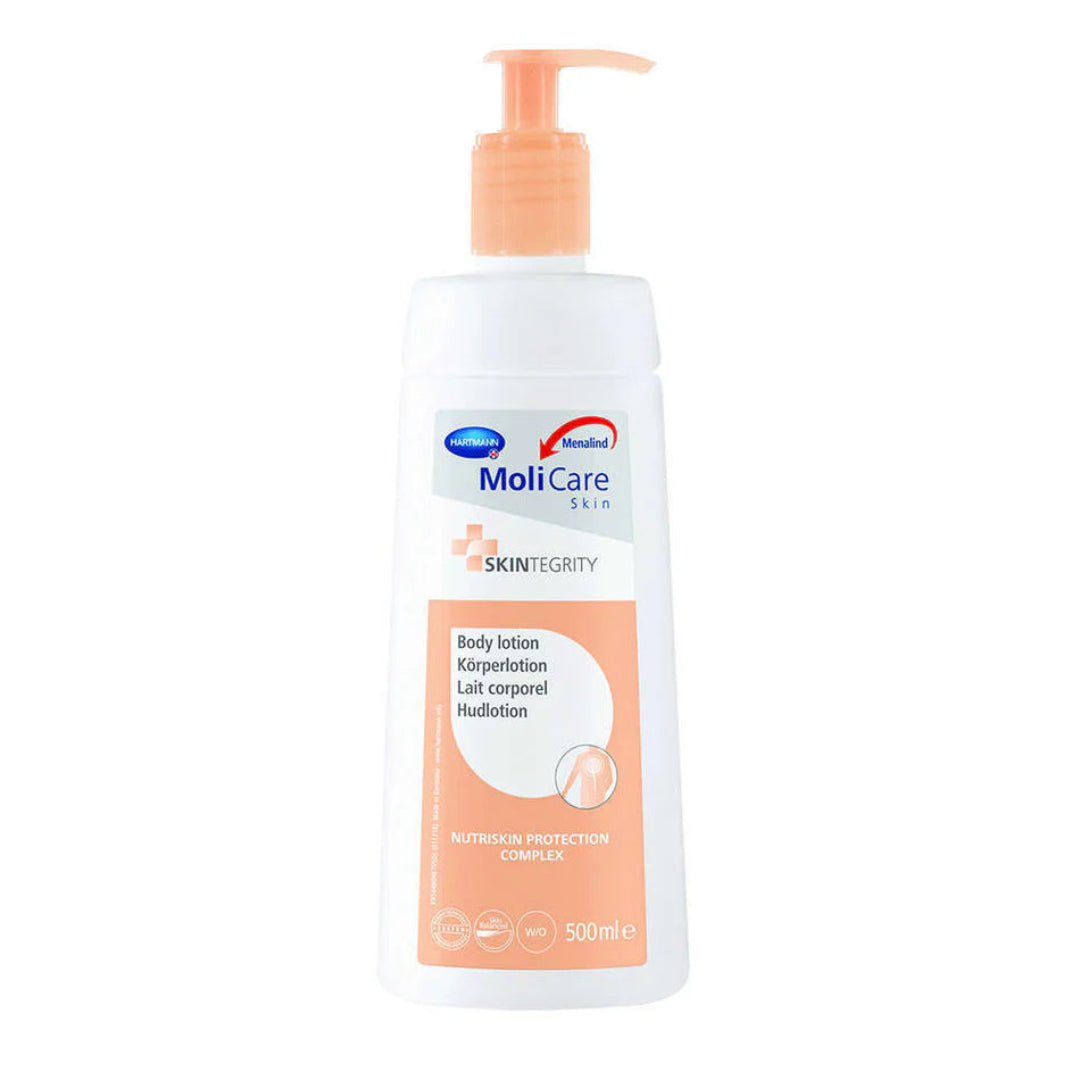MoliCare body lotion bottle on a white background