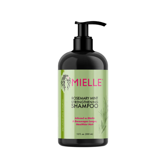 MIELLE shampoo bottle with green label on a white background
