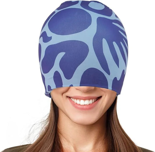 Migraine Relief Cap – Hot & Cold Gel Head Wrap for Headaches, Puffy Eyes, Sinus & Stress Relief