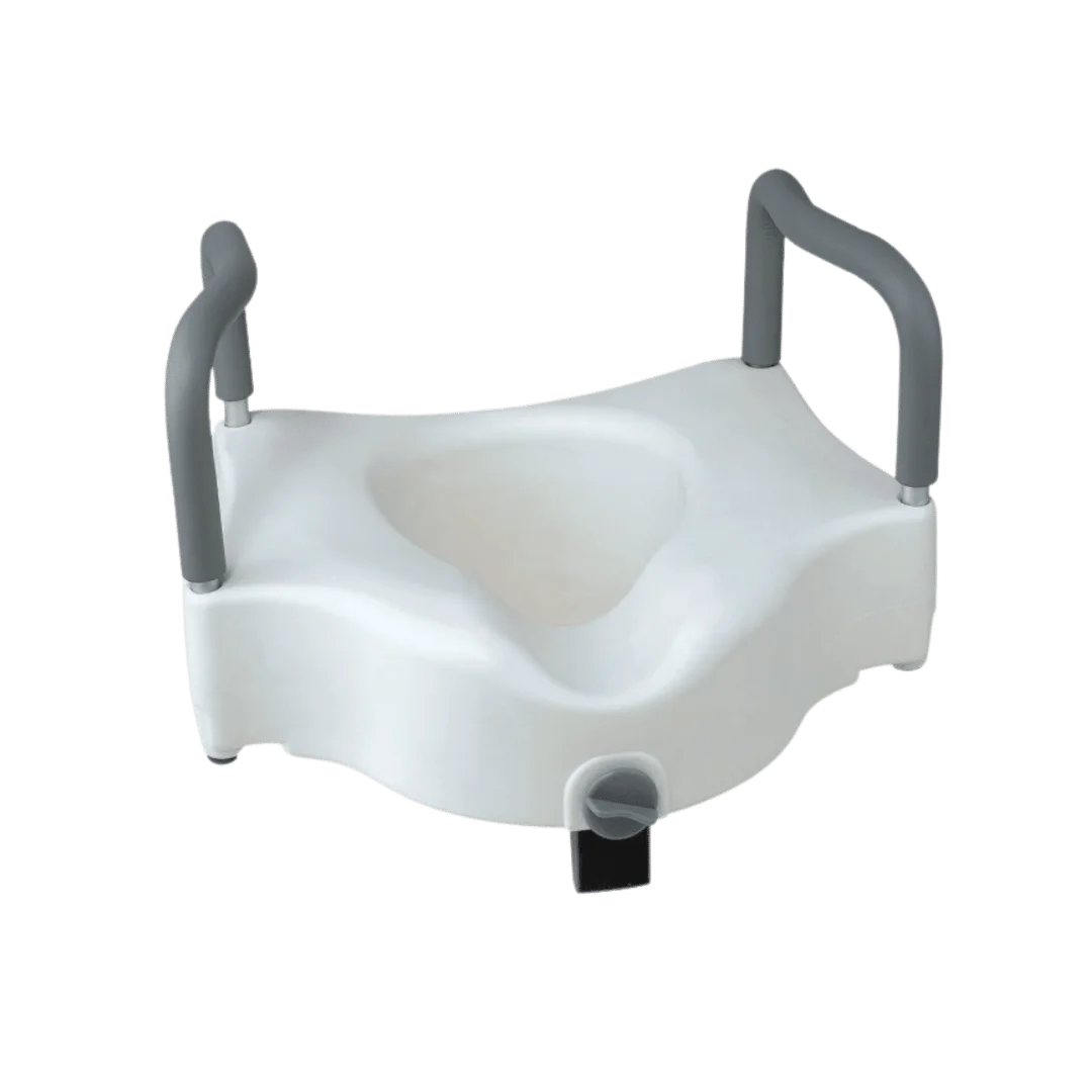 Raised Toilet Seat With Arms Assistance For Sitting And Standing