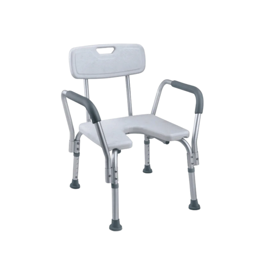 Shower Commode Chair - Aluminum Frame with U-Shape Seat