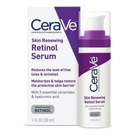 CeraVe Skin Renewing Retinol Serum packaging on a white background