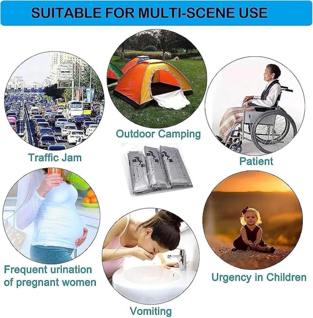 Multifunctional product used in various scenarios including traffic jam, outdoor camping, patient care, frequent urination of pregnant women, vomiting, and urgency in children.
