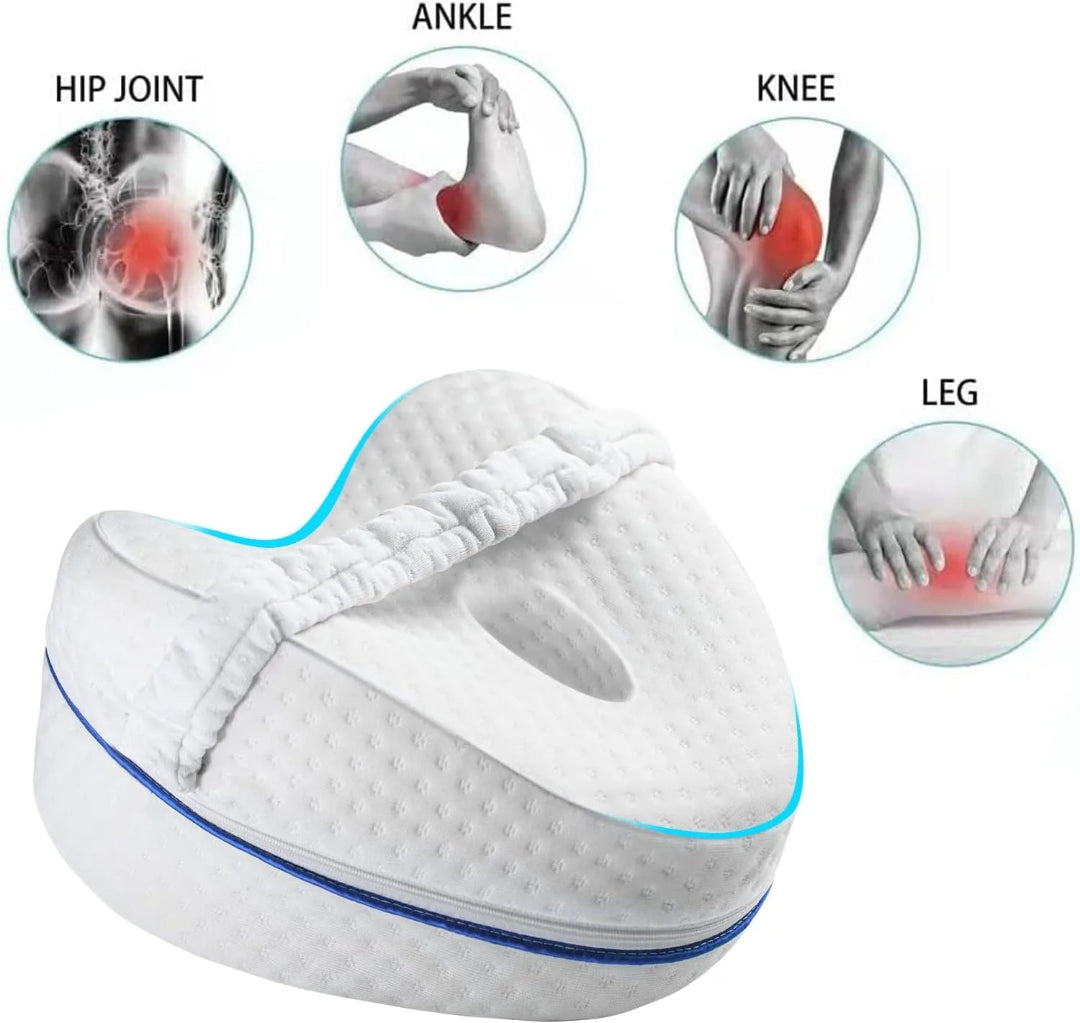 White foot massager with pain points on body highlighted
