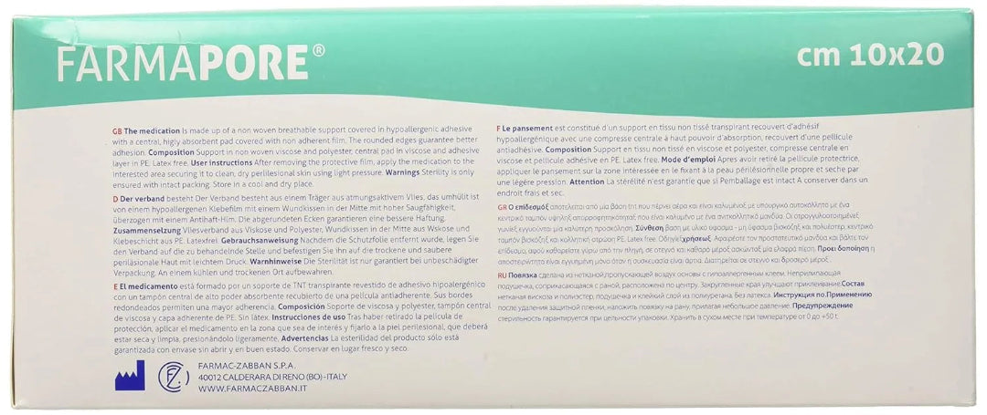 Box of Farmapore medical product with text and branding