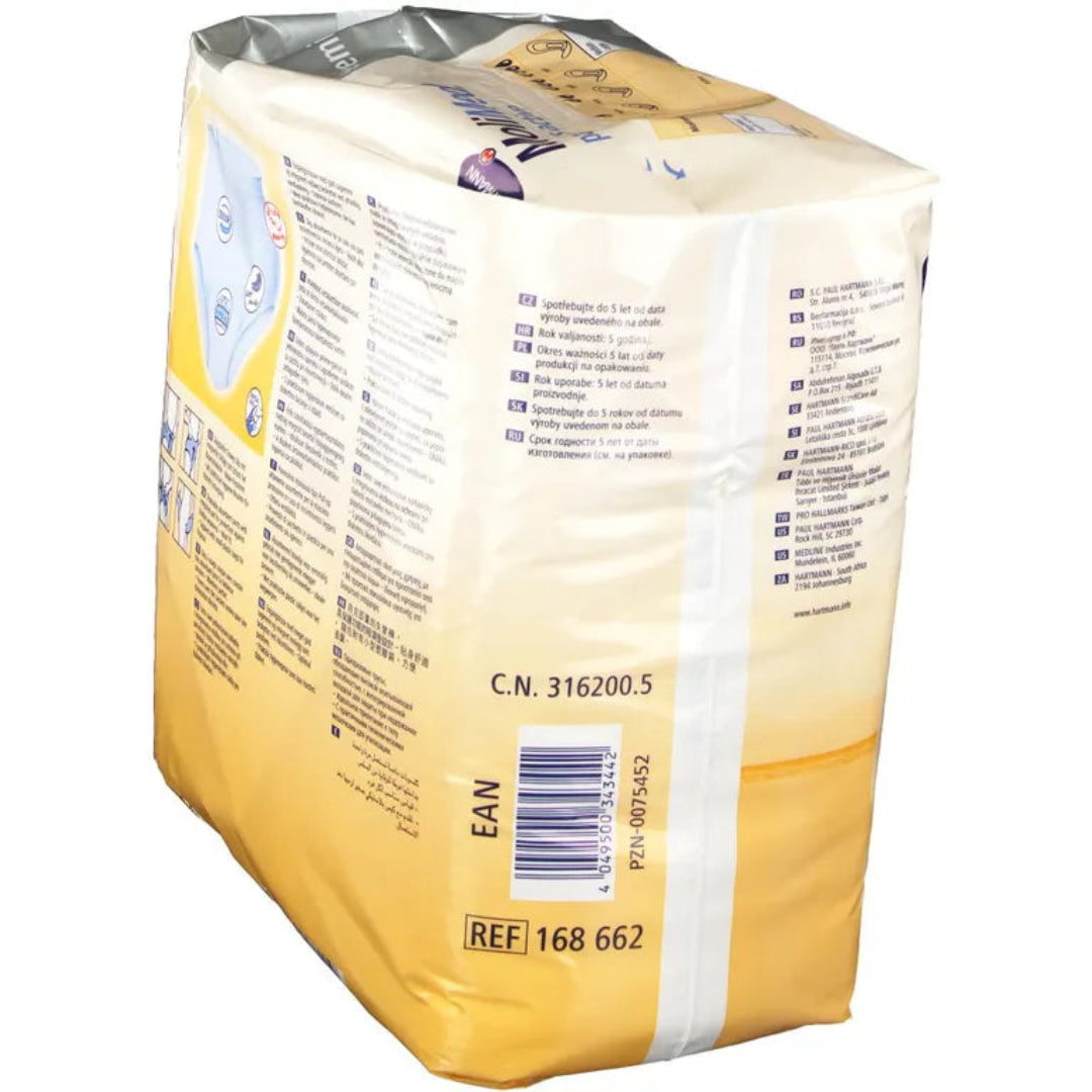 Yellow package with text and a barcode on a white background