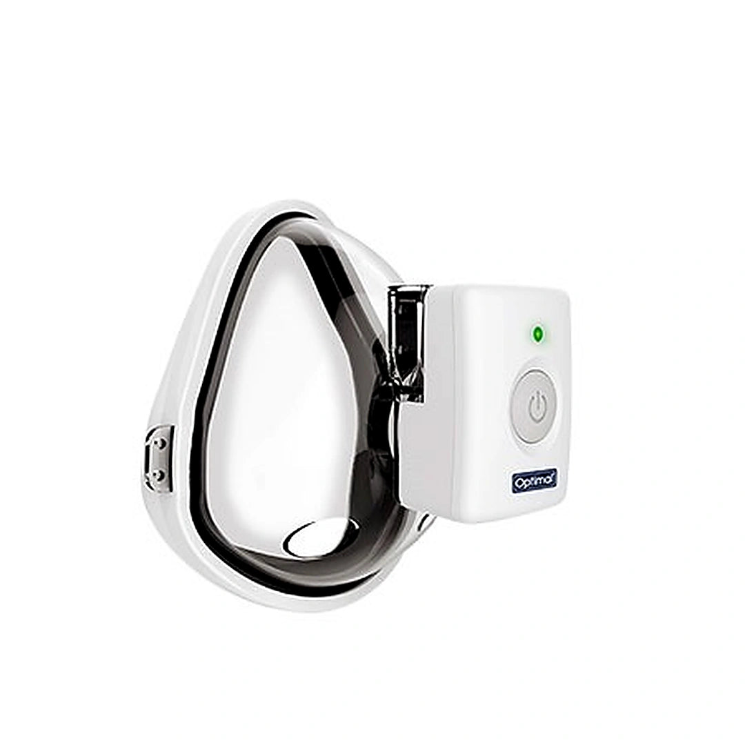 White electronic device with a metallic component on a white background