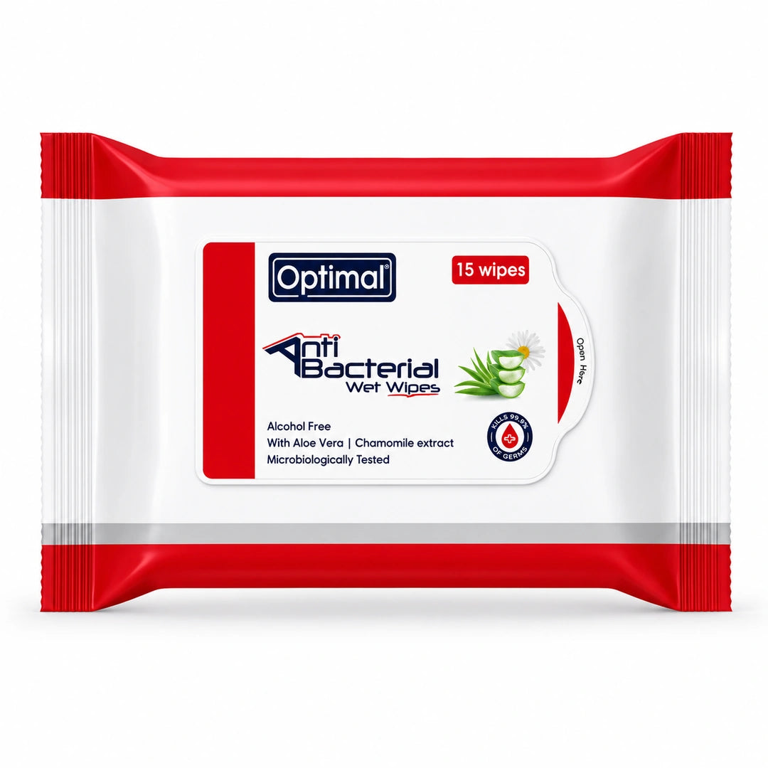Optimal Antibacterial Wet Wipes - 15 wipes