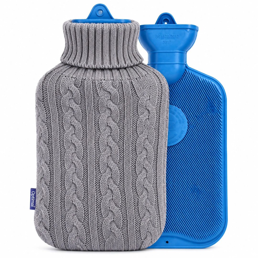 Optimal Rubber Hot Water Bag + knitted cover