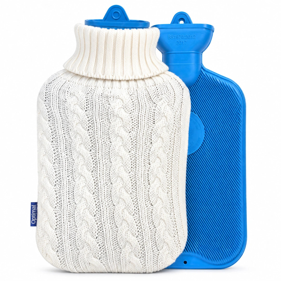 Optimal Rubber Hot Water Bag + knitted cover