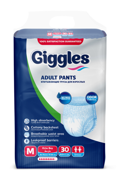 Giggles Adult Diapers Pants Medium  30 Diapers