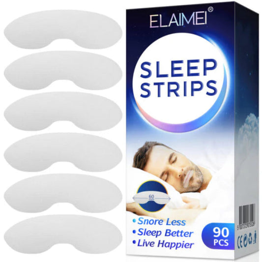 Sleep strips with packaging displaying 'Elaimei' brand name and product features.